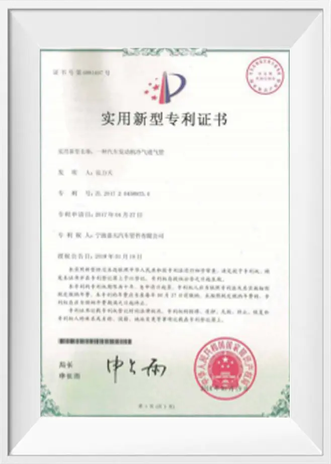 Utility Model Patent Certificate